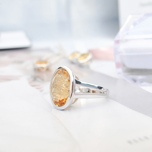 טבעת כסף שרליז עם אבן סטרין