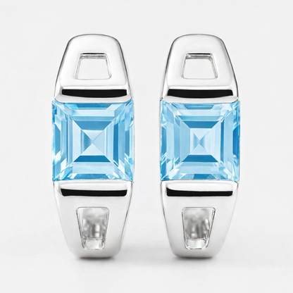 עגילי כסף "מונה" עם אבני בלו טופז