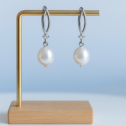 S עגילי פנינה קייסי