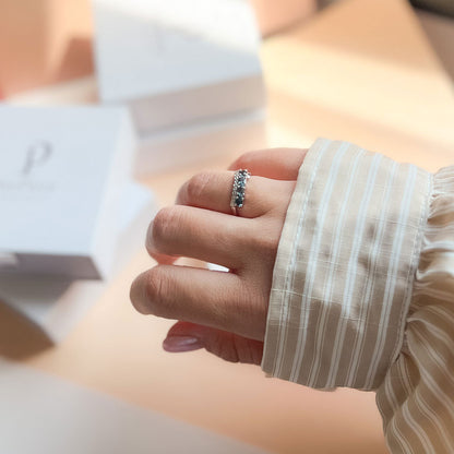 טבעת כסף "איב" עם אבן לונדון טופז