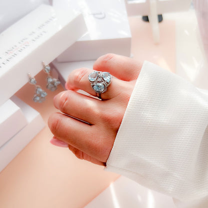 טבעת כסף "מרין" עם בלו טופז