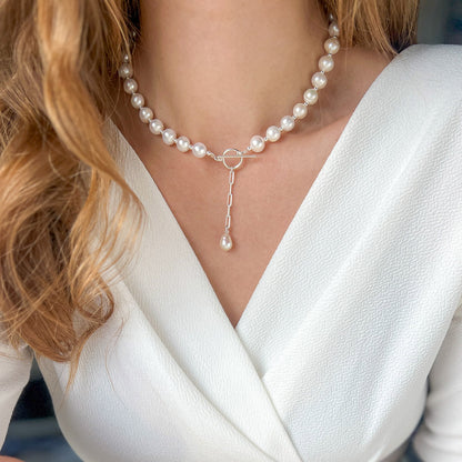 SILVER ASHLEY שרשרת פנינים