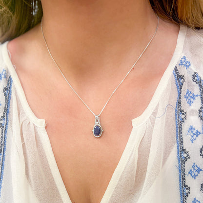 תליון מכסף טהור "נועה" עם אבן ספיר