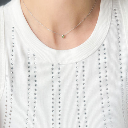 שרשרת כסף טסיל עם אבן גרנט ירוק