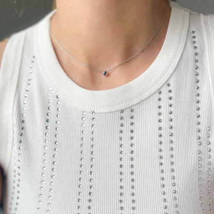 שרשרת כסף טסיל עם אבן ספיר