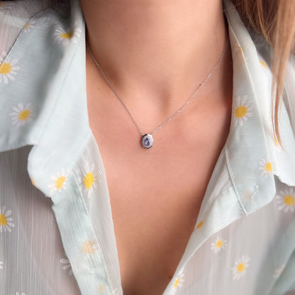 תליון כסף "גפן" עם אבן טנזנייט