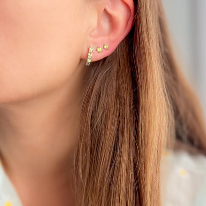 PERIDOT עגילי כסף צמודים קים