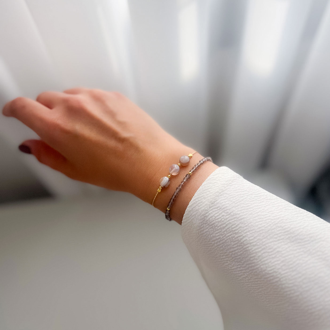 צמיד אבני סמוקי קוורץ