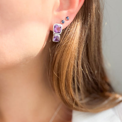 עגילי כסף "אלה" עם אבני אמטיסט