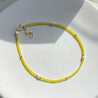 צמיד לרגל לונה מאבני זרקון