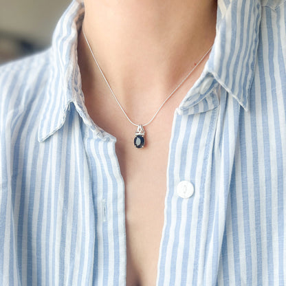 תליון כסף "ארבל" עם אבן ספיר