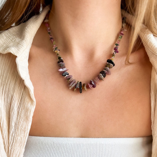 שרשרת אבני טורמלין פראיות