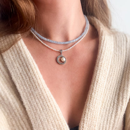 שרשרת אבני אקוומרין לורן