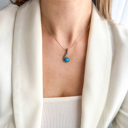 שרשרת כסף מילה עם טורקיז