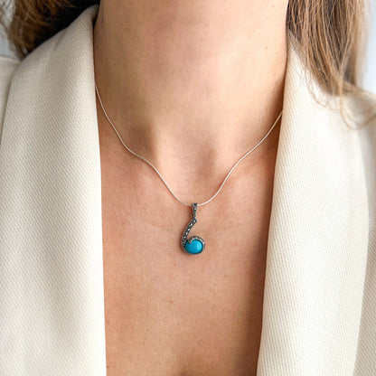 שרשרת כסף מילה עם טורקיז