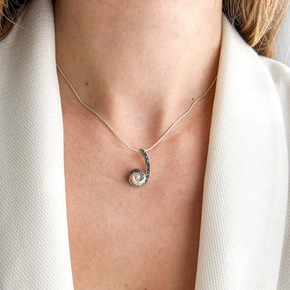 שרשרת כסף מילה עם פנינה