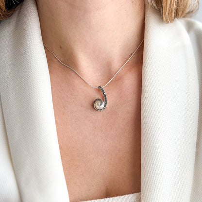 שרשרת כסף מילה עם פנינה