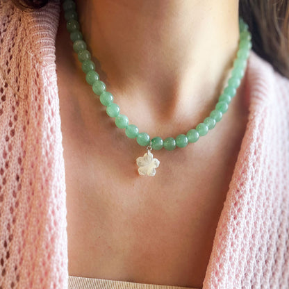 שרשרת מיני ליה מאבני אוונטורין עם תליון צדף