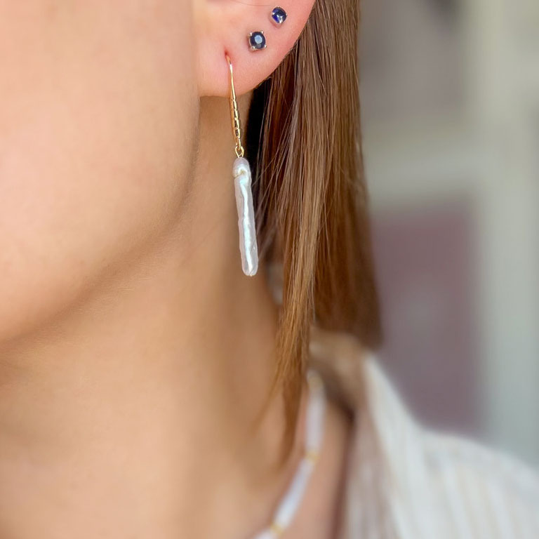 COCO עגילי פנינה ארוכה