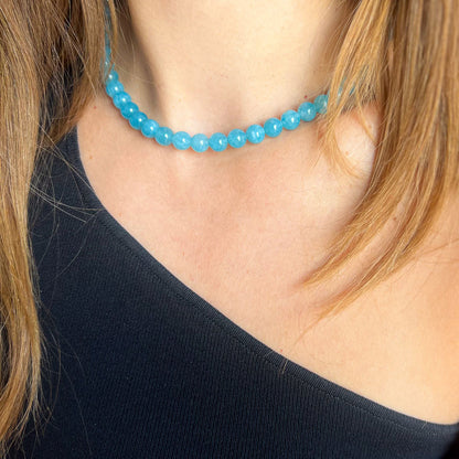 שרשרת מיני ליה כחולה מאבני ג'ייד