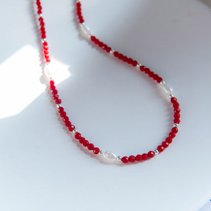 RED שרשרת בשילוב פנינים