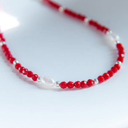 RED שרשרת בשילוב פנינים
