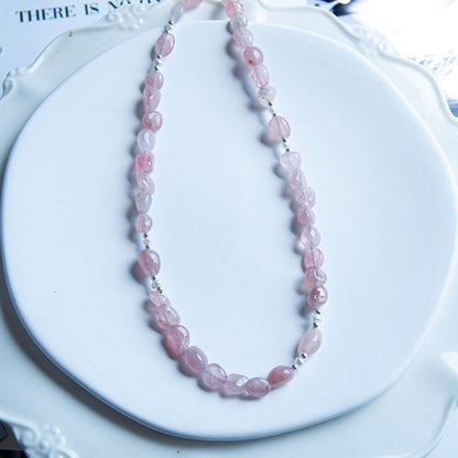 שרשרת סיאול מאבני רוז קוורץ