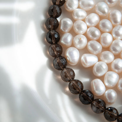 שרשרת אבני סמוקי קוורץ