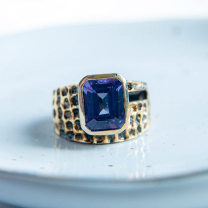 טבעת כסף "מארי" עם אבן אלכסנדריט