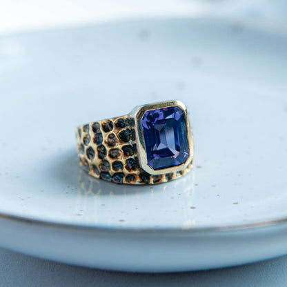 טבעת כסף "מארי" עם אבן אלכסנדריט