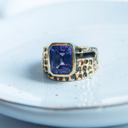 טבעת כסף "מארי" עם אבן אלכסנדריט