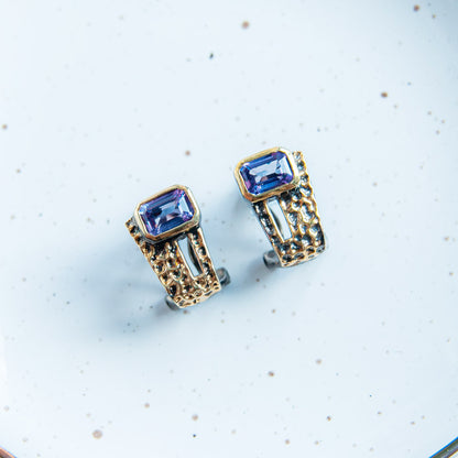 עגילי כסף "מארי" עם אבני אלכסנדריט