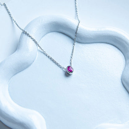 שרשרת כסף טסיל עם אבן רובי