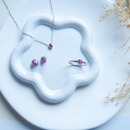 שרשרת כסף טסיל עם אבן רובי