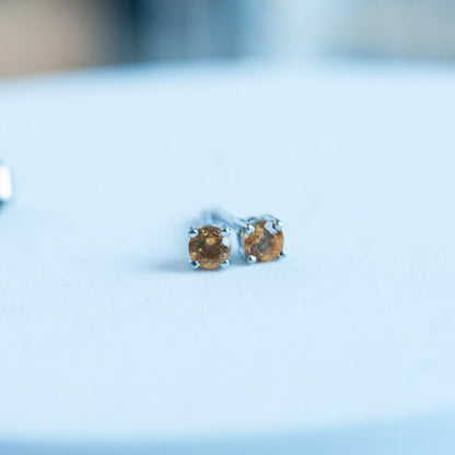 CITRINE עגילי כסף צמודים קים