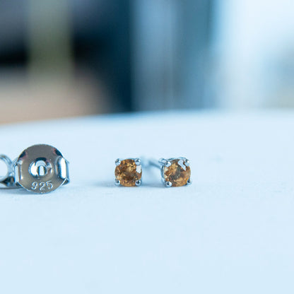 CITRINE עגילי כסף צמודים קים