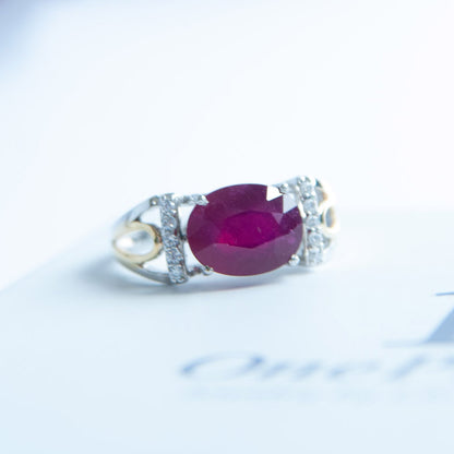 טבעת כסף "ארבל" עם אבן רובי