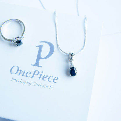 תליון כסף "אסיה" עם אבן ספיר