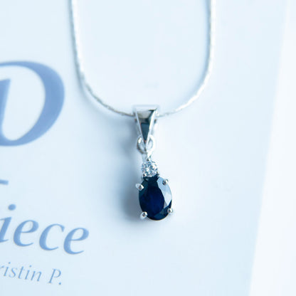 תליון כסף "אסיה" עם אבן ספיר