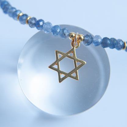 G שרשרת אבני איולייט עם מגן דוד