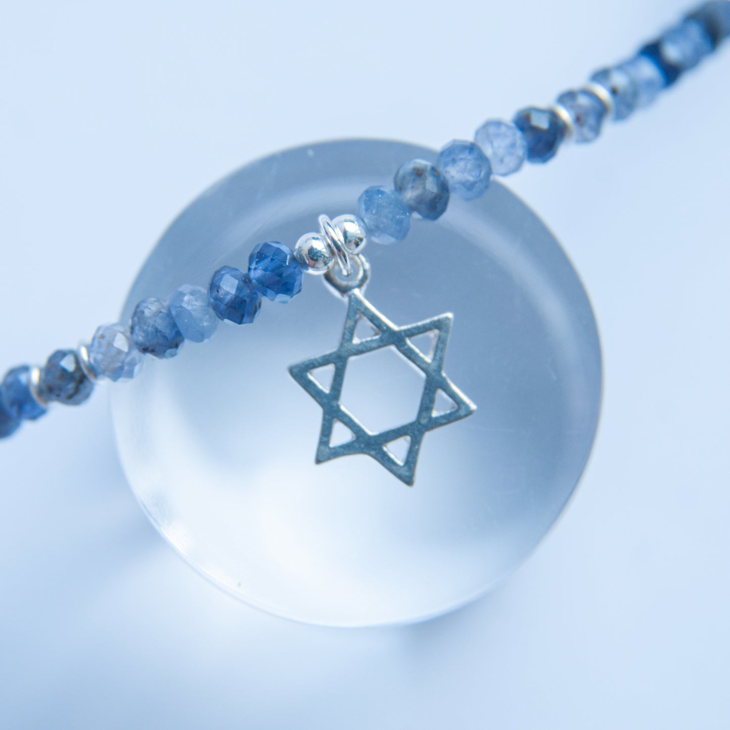 S שרשרת אבני איולייט עם מגן דוד