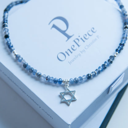 S שרשרת אבני איולייט עם מגן דוד