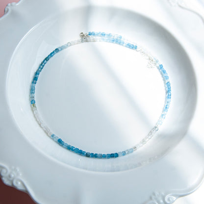 שרשרת אבני אקוומרין צבעונית