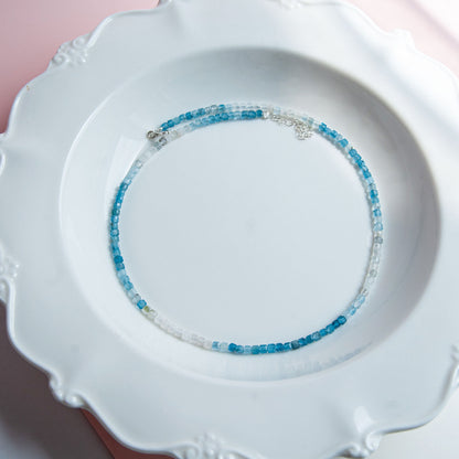 שרשרת אבני אקוומרין צבעונית