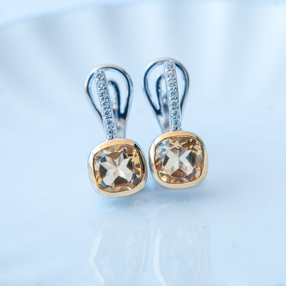 עגיל כסף "רונה" עם אבן סטרין