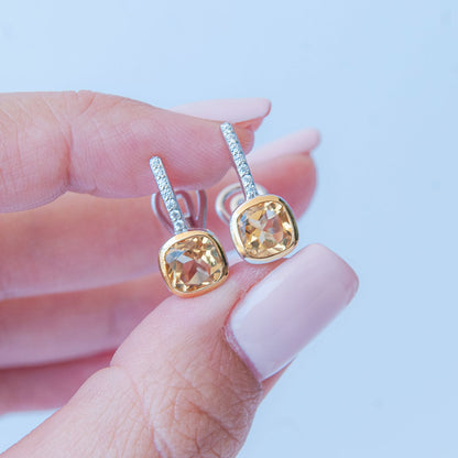 עגיל כסף "רונה" עם אבן סטרין