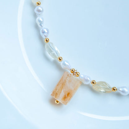 שרשרת פנינים בשילוב אבני סטרין