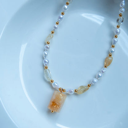 שרשרת פנינים בשילוב אבני סטרין