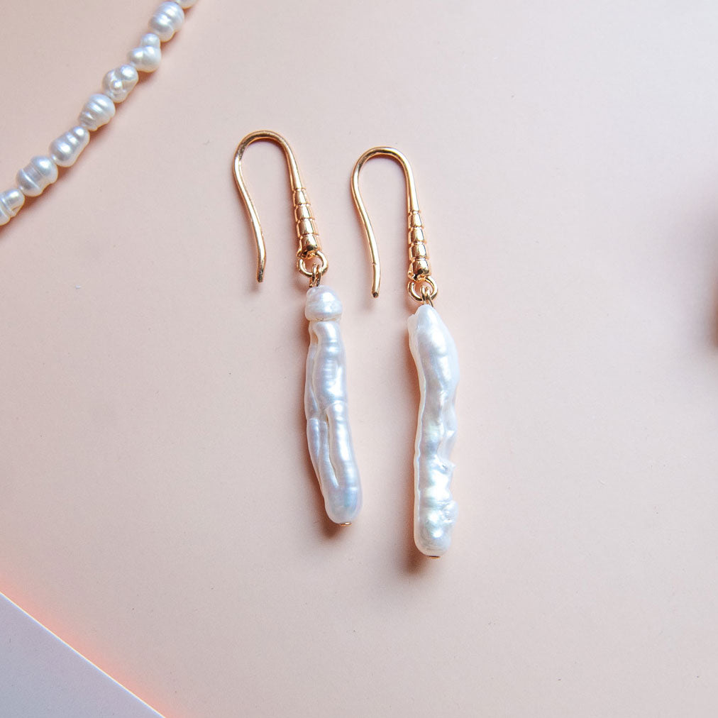 COCO עגילי פנינה ארוכה