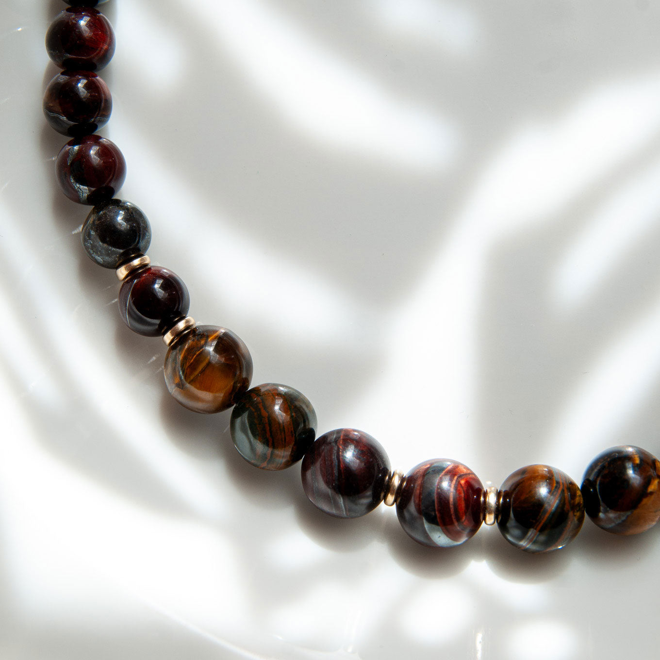 שרשרת אבני עין הנמר ב3 גוונים